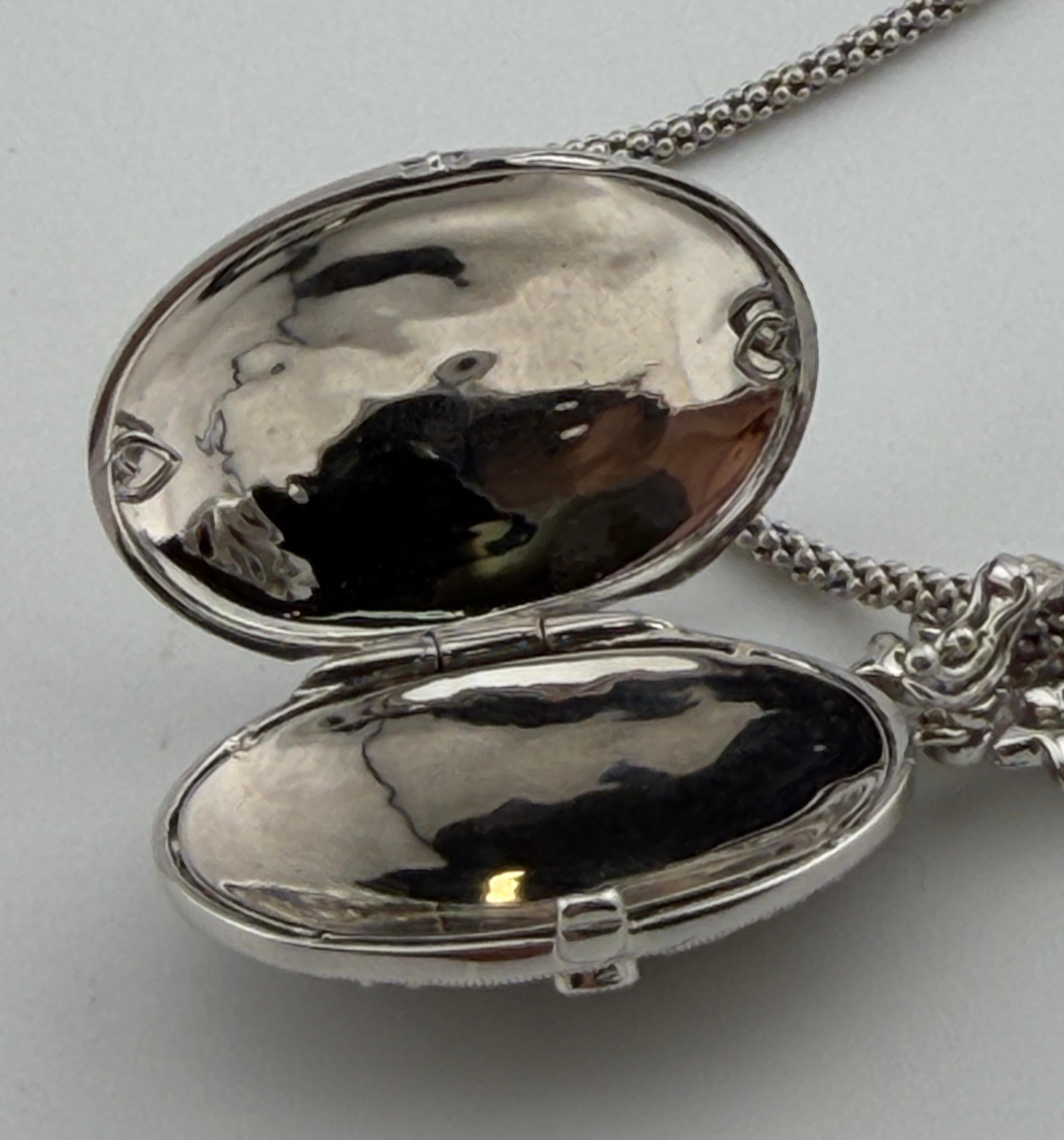 Collana con ciondolo con diamante in oro bianco 14k in vendita 6