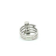 14k White Gold Diamond Matte Bar w/ Polished Finish Wrap Style Band Ring