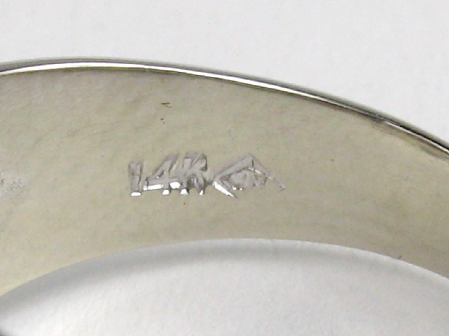 14 Karat Diamant-Ring aus Weißgold, 1960er Jahre im Angebot 3