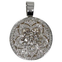 14K White Gold Diamond & Mother of Pearl Pendant 0.30ct