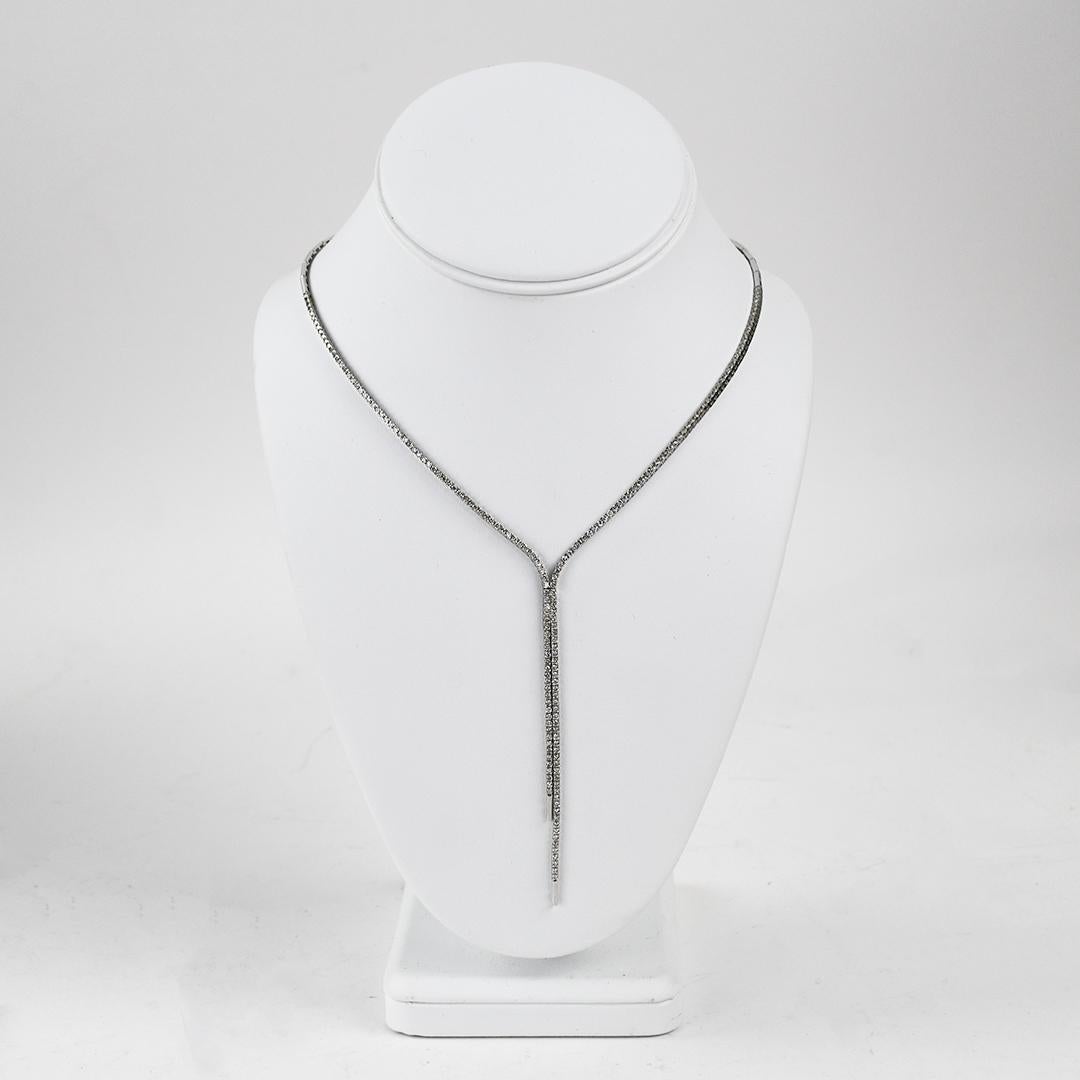 14K Weißgold Diamant-Halskette 3,00ct für Damen oder Herren im Angebot