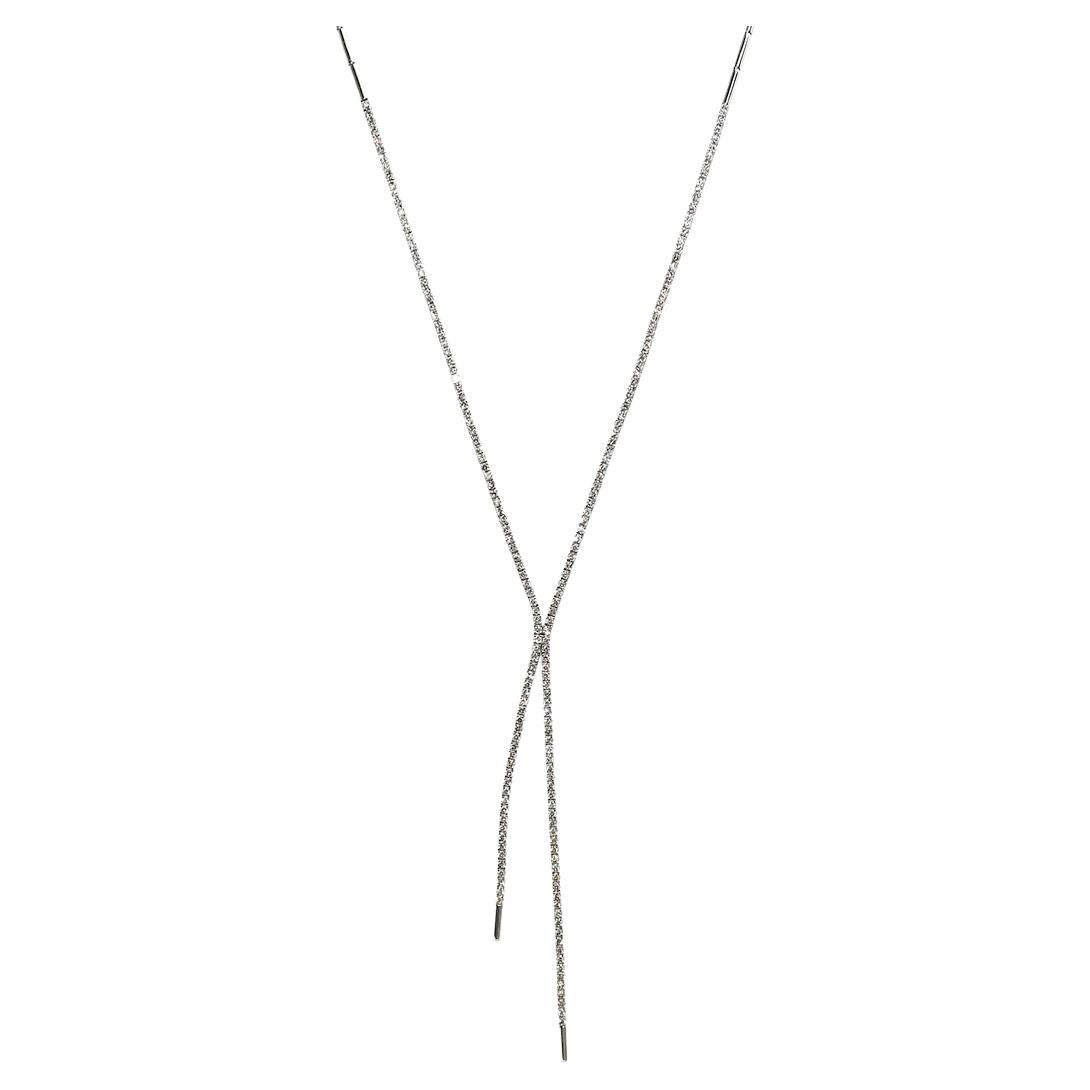 14K Weißgold Diamant-Halskette 3,00ct im Angebot