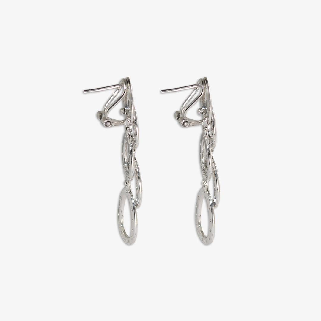 Round Cut 14K White Gold Diamond Necklace and Earrings Set 0.50ct