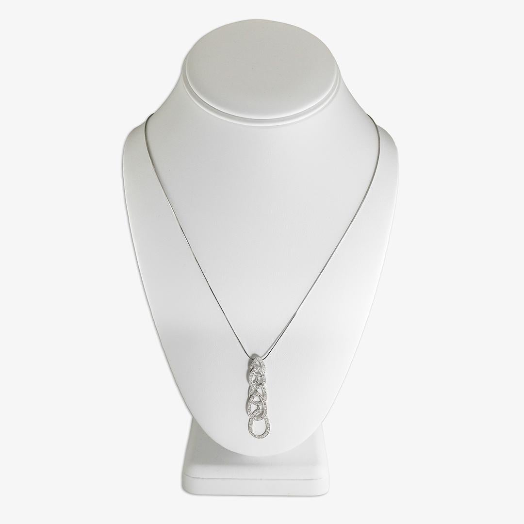 14K White Gold Diamond Necklace and Earrings Set 0.50ct 3