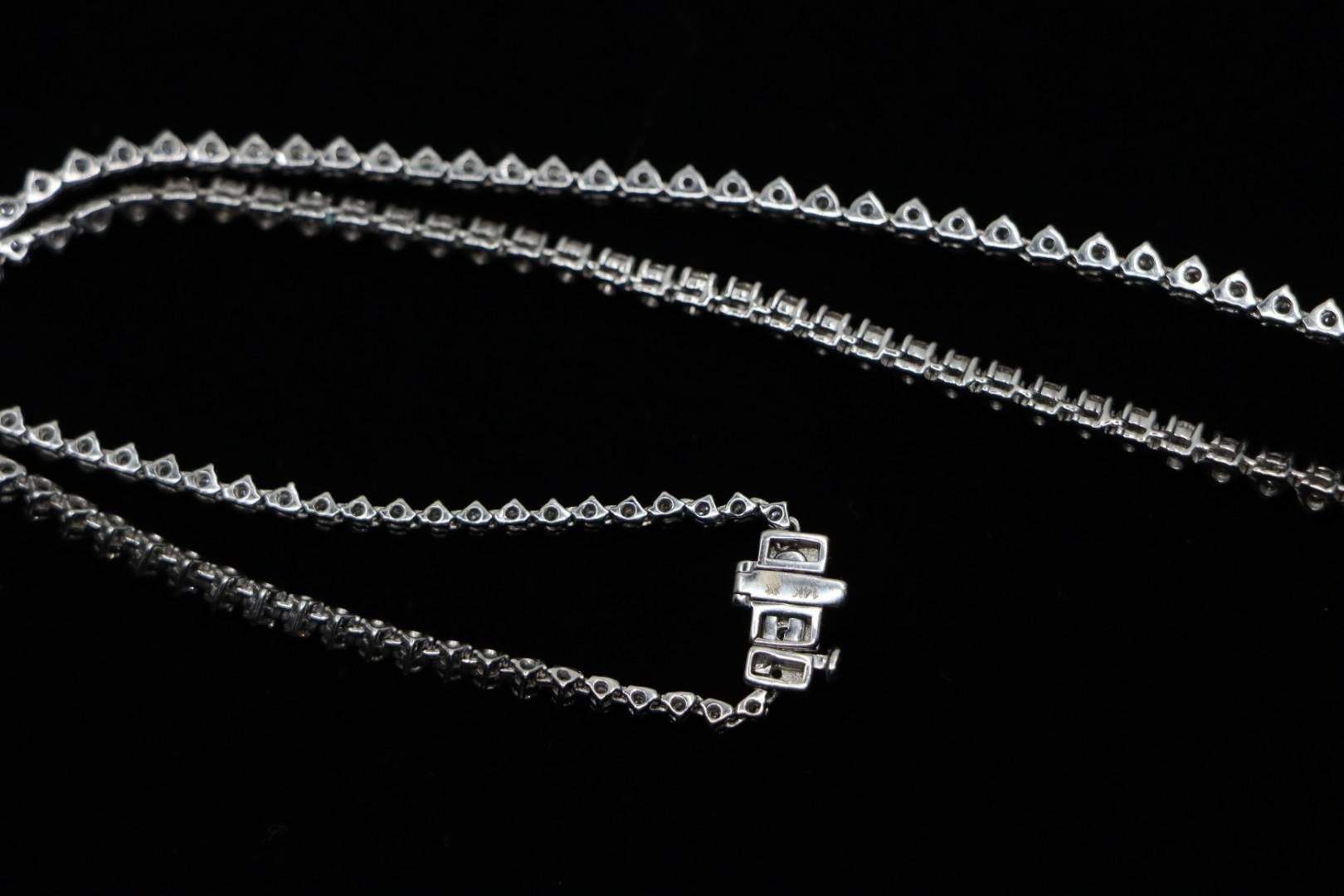 14K White Gold Diamond Necklace 5