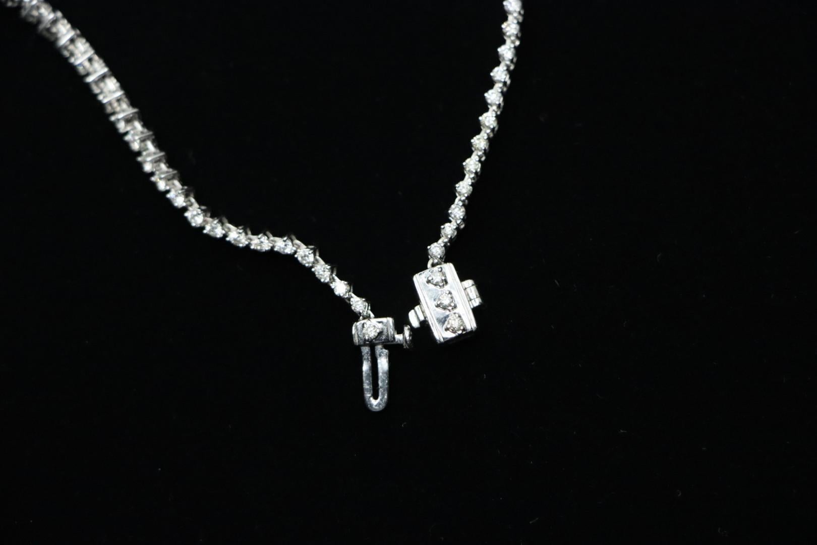 14K White Gold Diamond Necklace 6