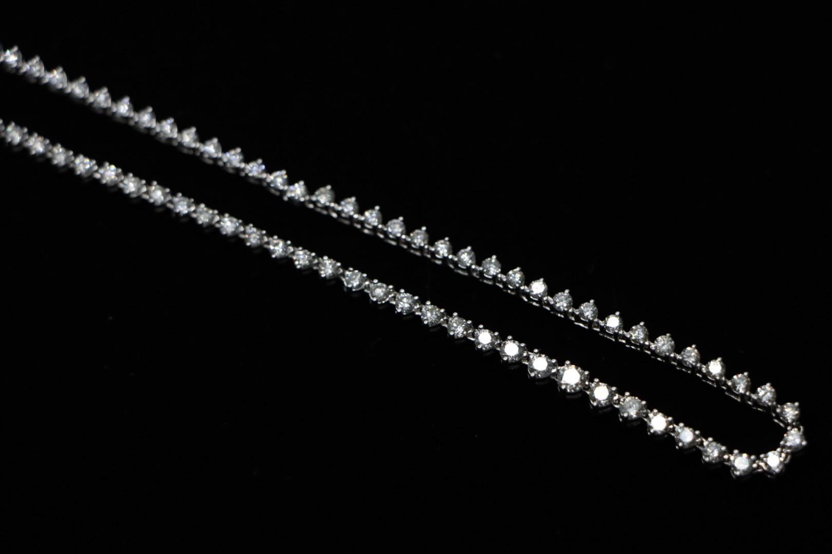 14K White Gold Diamond Necklace 7