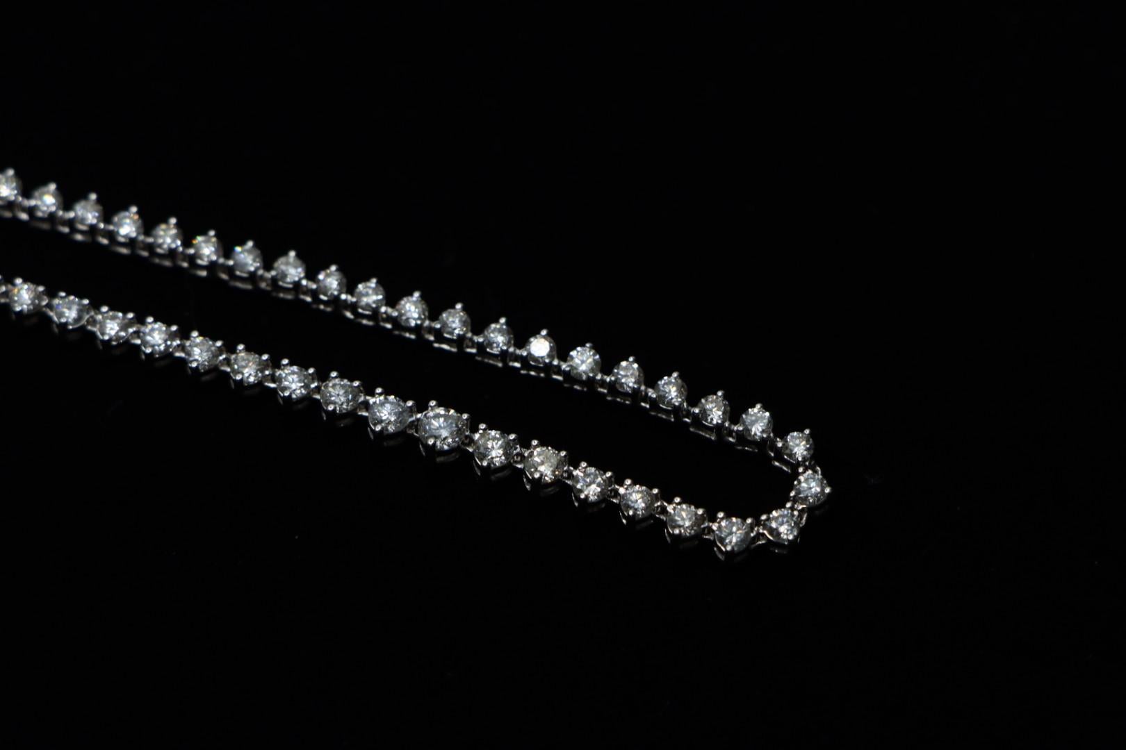14K White Gold Diamond Necklace 9