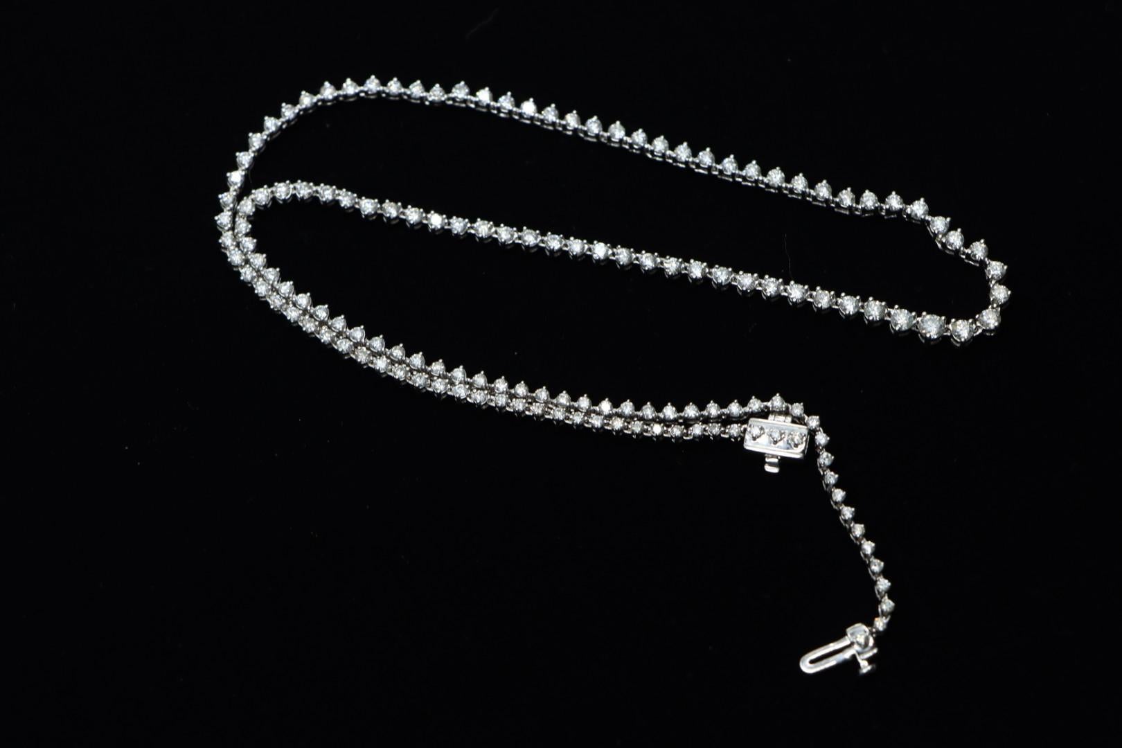 14K White Gold Diamond Necklace 10