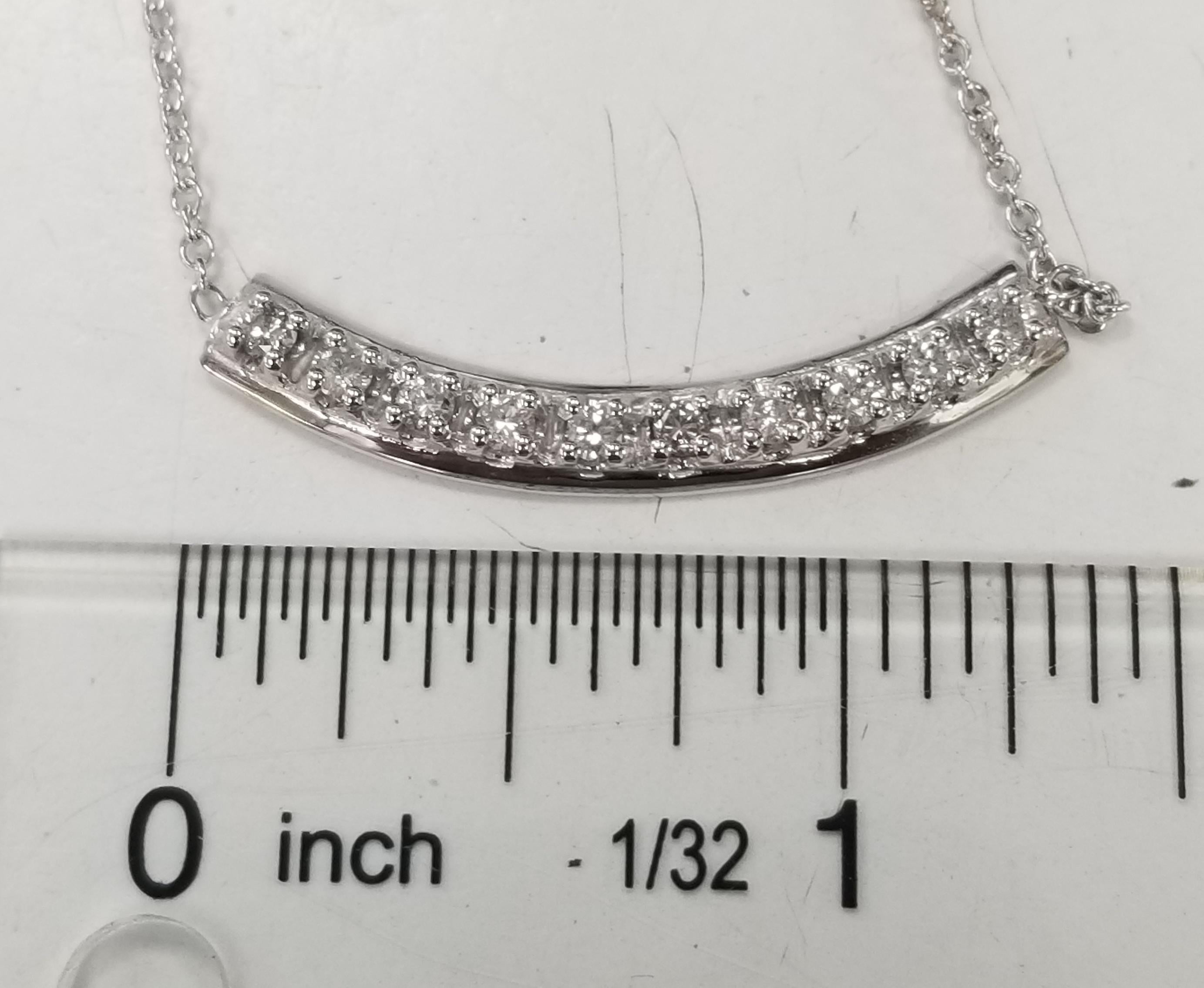 14k White Gold Diamond Necklace 