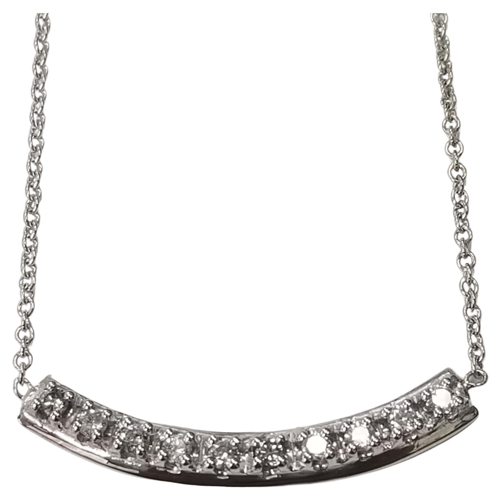 Collier "Smile" en or blanc 14 carats et diamants