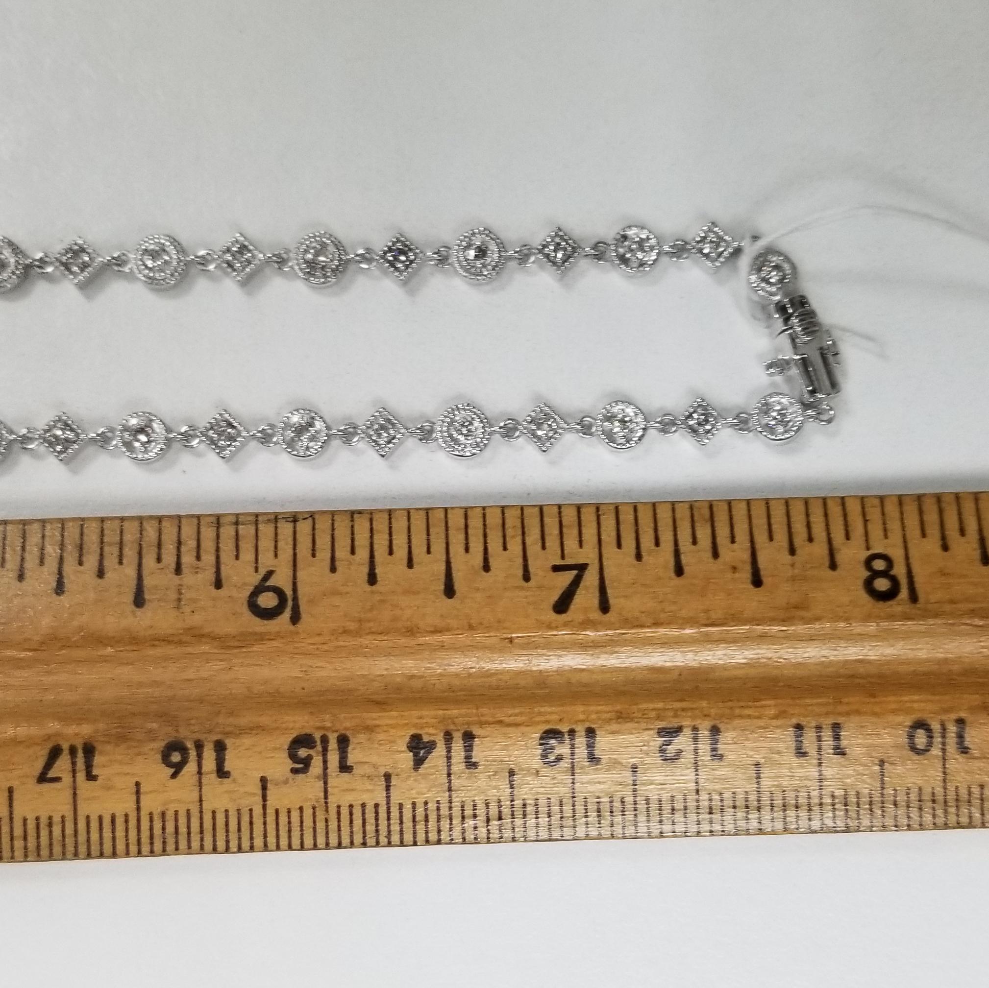 Women's or Men's 14 Karat White Gold Diamond Necklace with Drop Total Weight 2.51 Carat