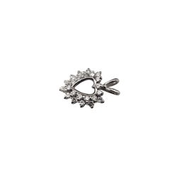 14K White Gold Diamond Open Heart Pendant #21127