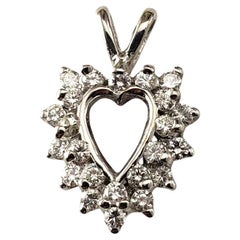 14K White Gold Diamond Open Heart Pendant #21127