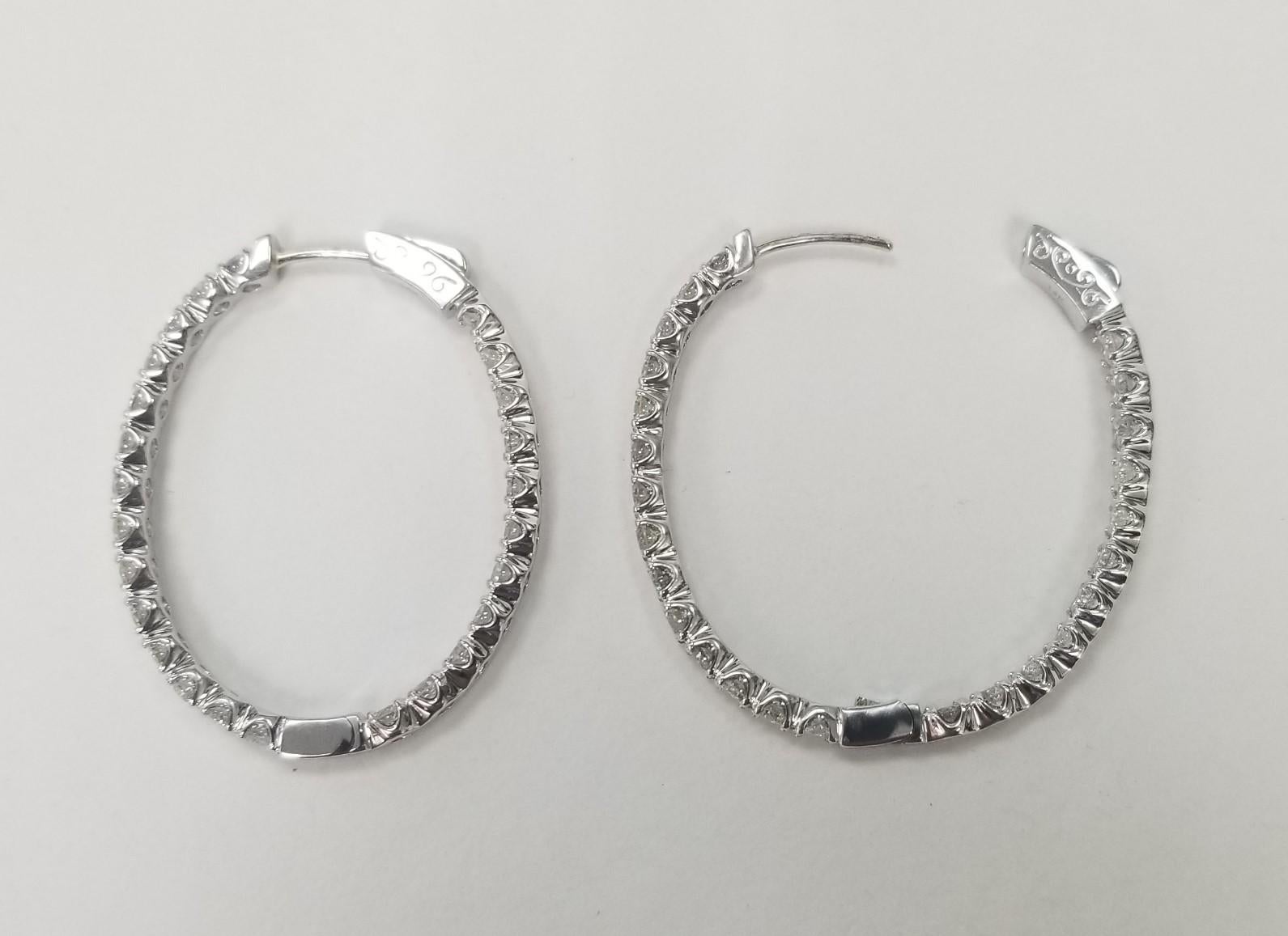 6.10 CARAT DIAMOND Oval HOOP EARRINGS IN 14K WHITE GOLD
*Motivated to Sell – Please make a Fair Offer*
Specifications:
    MAIN stone:  ROUND DIAMOND
    DIAMONDS: 50 PCS
    CARAT TOTAL WEIGHT: 6.10 CTW
    COLOR/clarity: F-G/VS2-SI1
    brand: