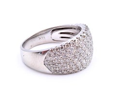 14 Karat White Gold Diamond Pave Cigar Band