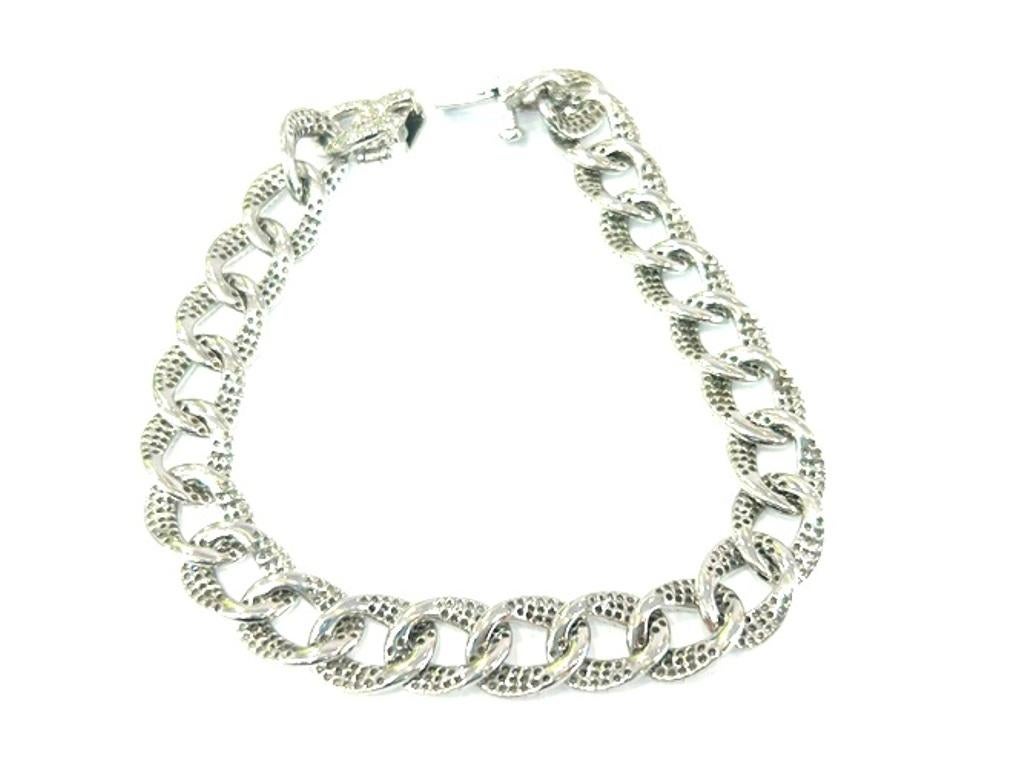 Bracelet à maillons cubains en or blanc 14 carats pavé de diamants 2,99 carats en vente 2