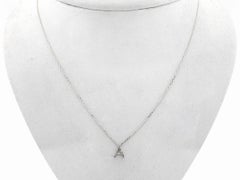 14K White Gold Diamond Pave Initial "A" Pendant Necklace