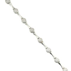 14K White Gold Diamond Pave Link Bracelet