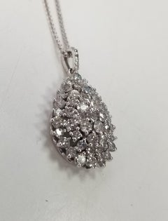 14K White Gold Diamond "Pear-shape" Pendant 2.50 Carat total weight