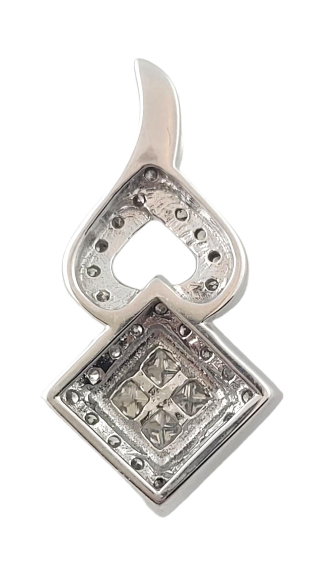 14K White Gold Diamond Pendant #16325 In Good Condition For Sale In Washington Depot, CT
