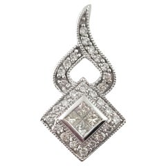 14K White Gold Diamond Pendant #16325