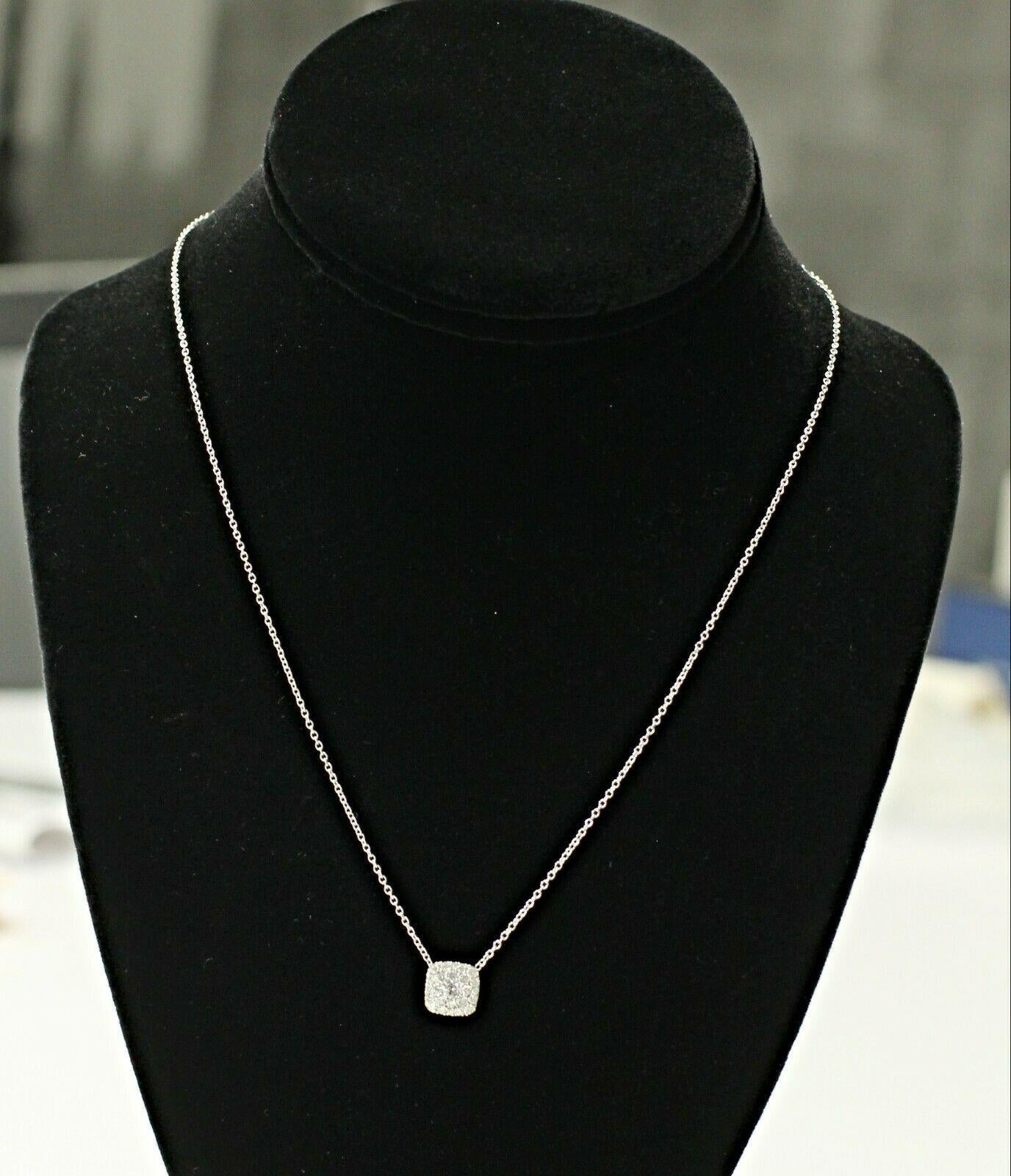 Contemporary 14 Karat White Gold Diamond Pendant