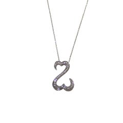 14K Weißgold Diamant-Anhänger-Halskette 0,35ct