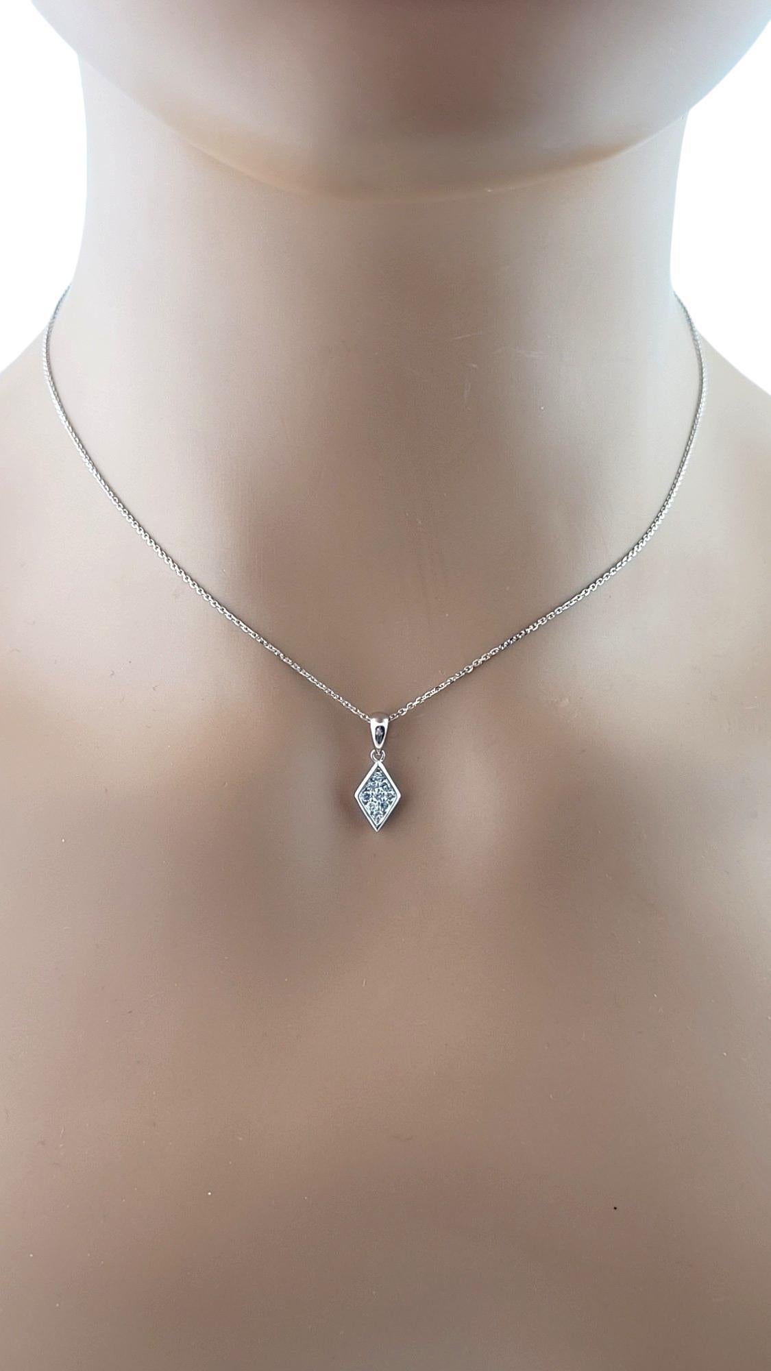 14K White Gold Diamond Pendant Necklace #16248 For Sale 2
