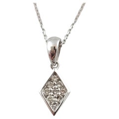 14K White Gold Diamond Pendant Necklace #16248