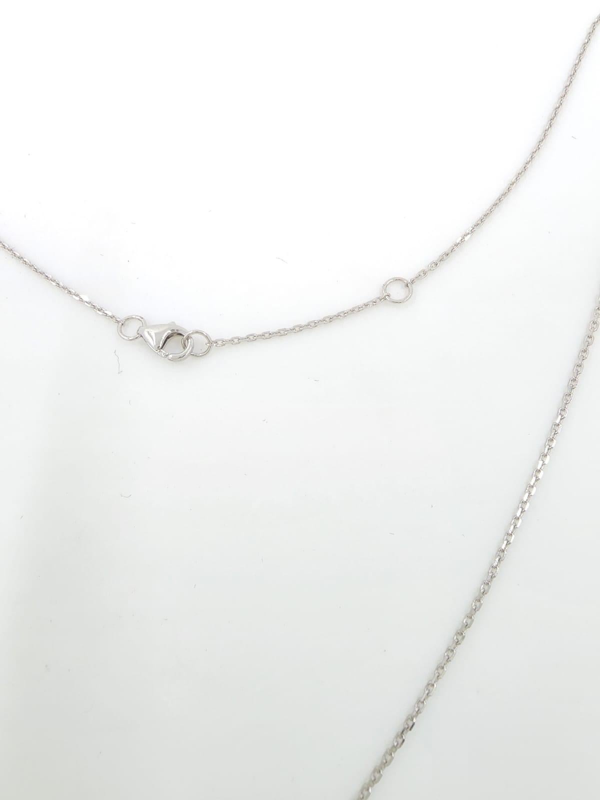 Modernist 14K White Gold Diamond Pendant Necklace For Sale
