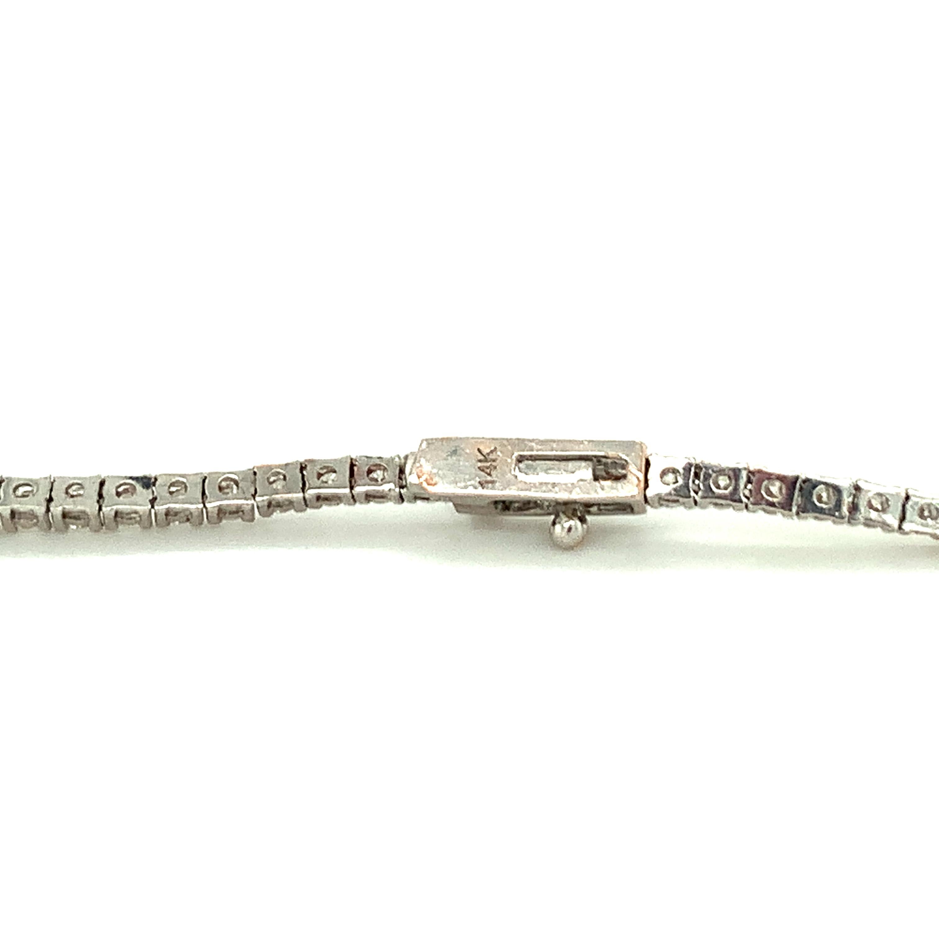 Contemporary 14K White Gold Diamond Pendant / Necklace For Sale