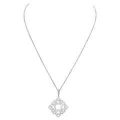 14K White Gold Diamond Pendant Necklace