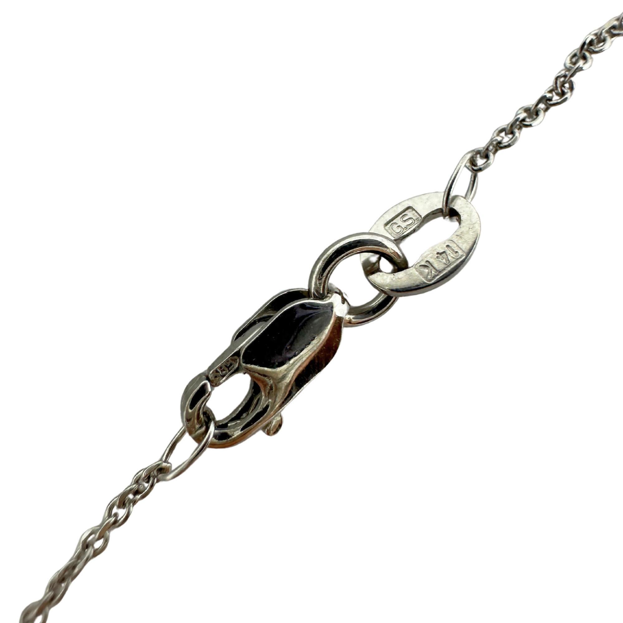 Donna Collana con ciondolo e diamante in oro bianco 14K con catena in vendita