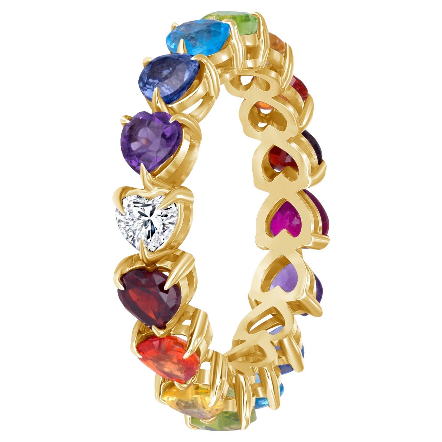 Diamond Rainbow Ring 14K Gold