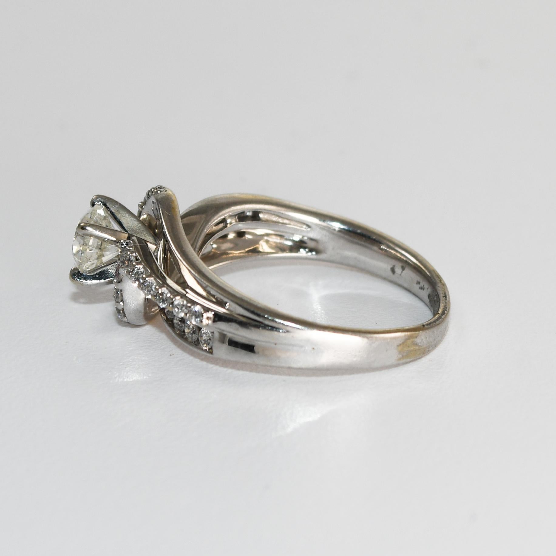14 Karat Weißgold Diamantring 0,45 Karat für Damen oder Herren im Angebot