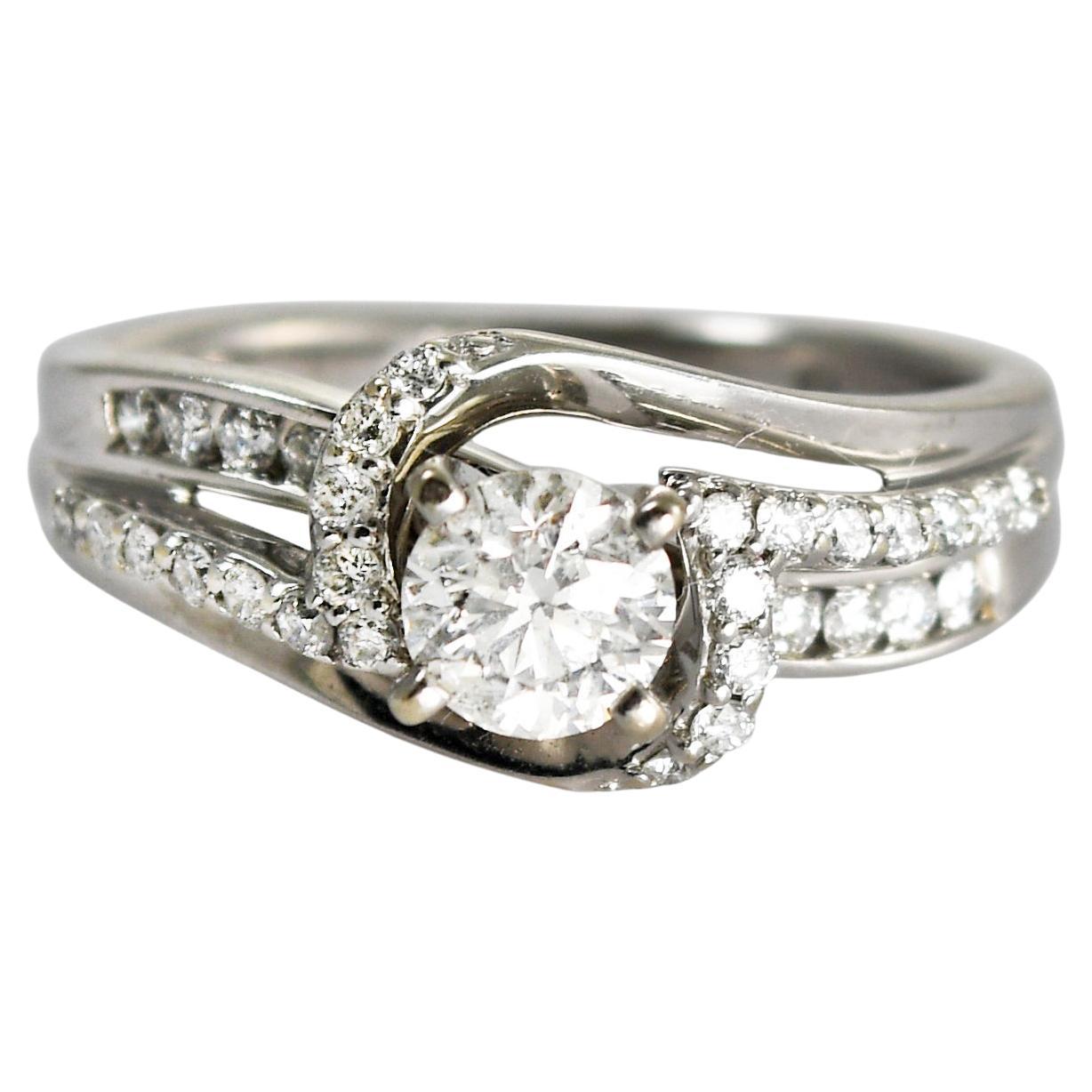 14 Karat Weißgold Diamantring 0,45 Karat