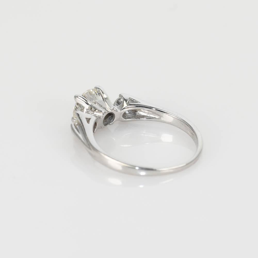 Anello con diamante in oro bianco 14K 0,75ct In condizioni ottime in vendita a Laguna Beach, CA