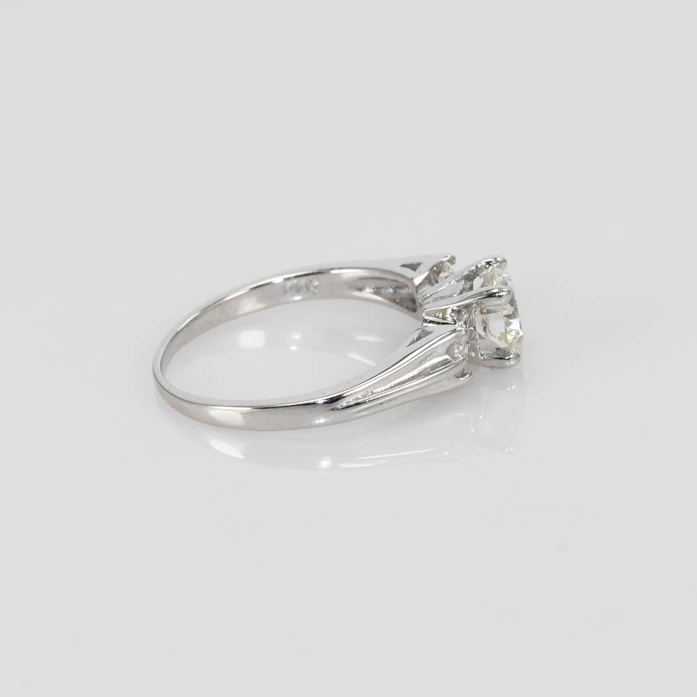 Anello con diamante in oro bianco 14K 0,75ct in vendita 1