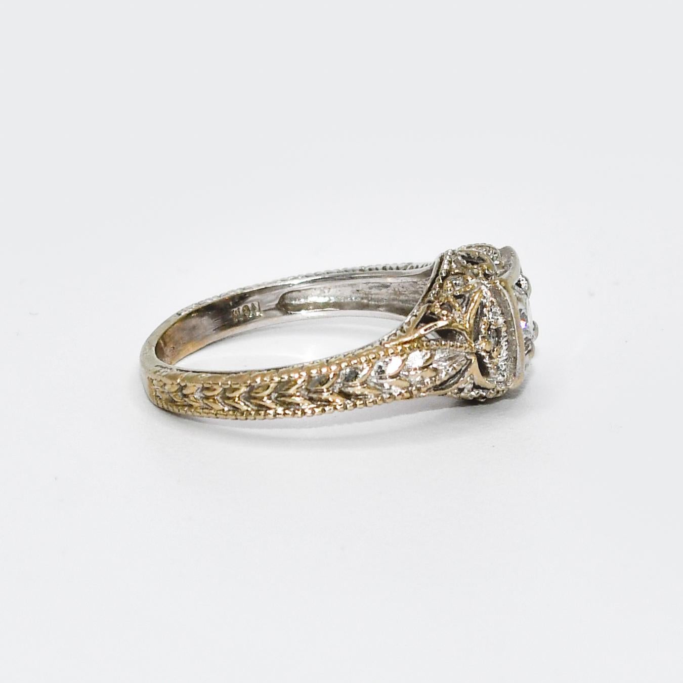 Brilliant Cut 14k White Gold Diamond Ring, .25ct, 4.2gr For Sale