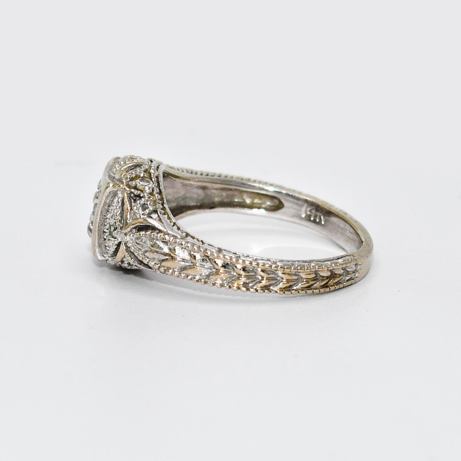 Women's or Men's 14k White Gold Diamond Ring, .25ct, 4.2gr For Sale