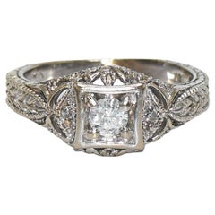 Vintage 14k White Gold Diamond Ring, .25ct, 4.2gr