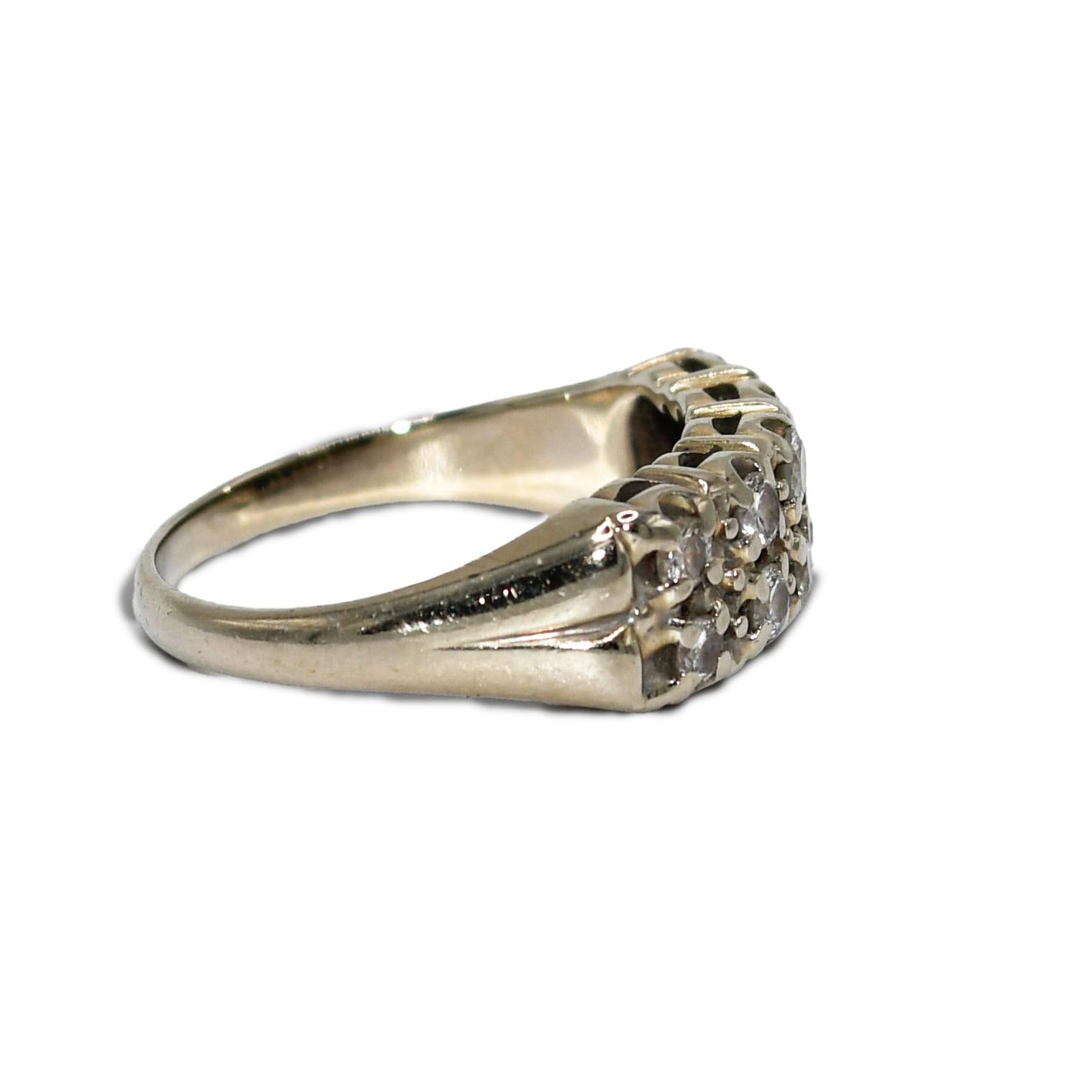 Brilliant Cut 14k White Gold Diamond Ring .25tdw, 4gr For Sale