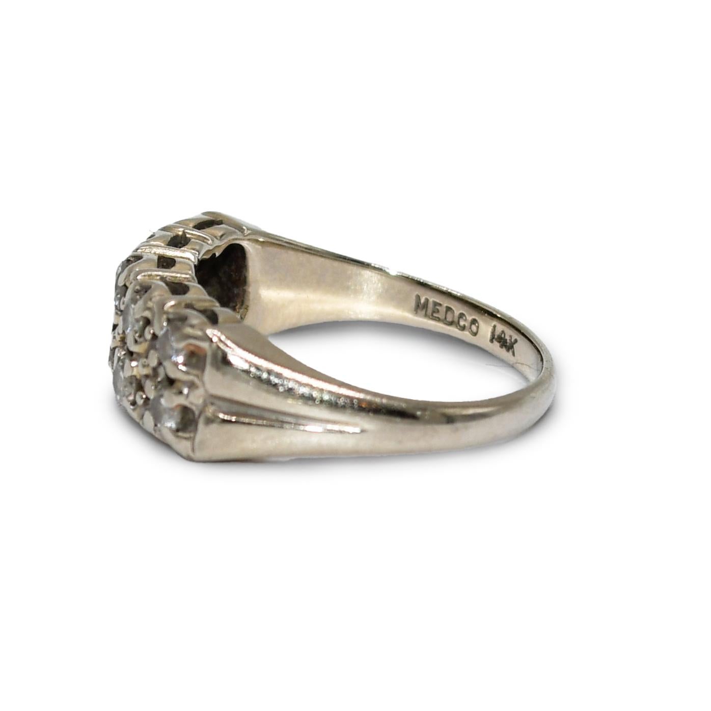 Women's or Men's 14k White Gold Diamond Ring .25tdw, 4gr For Sale