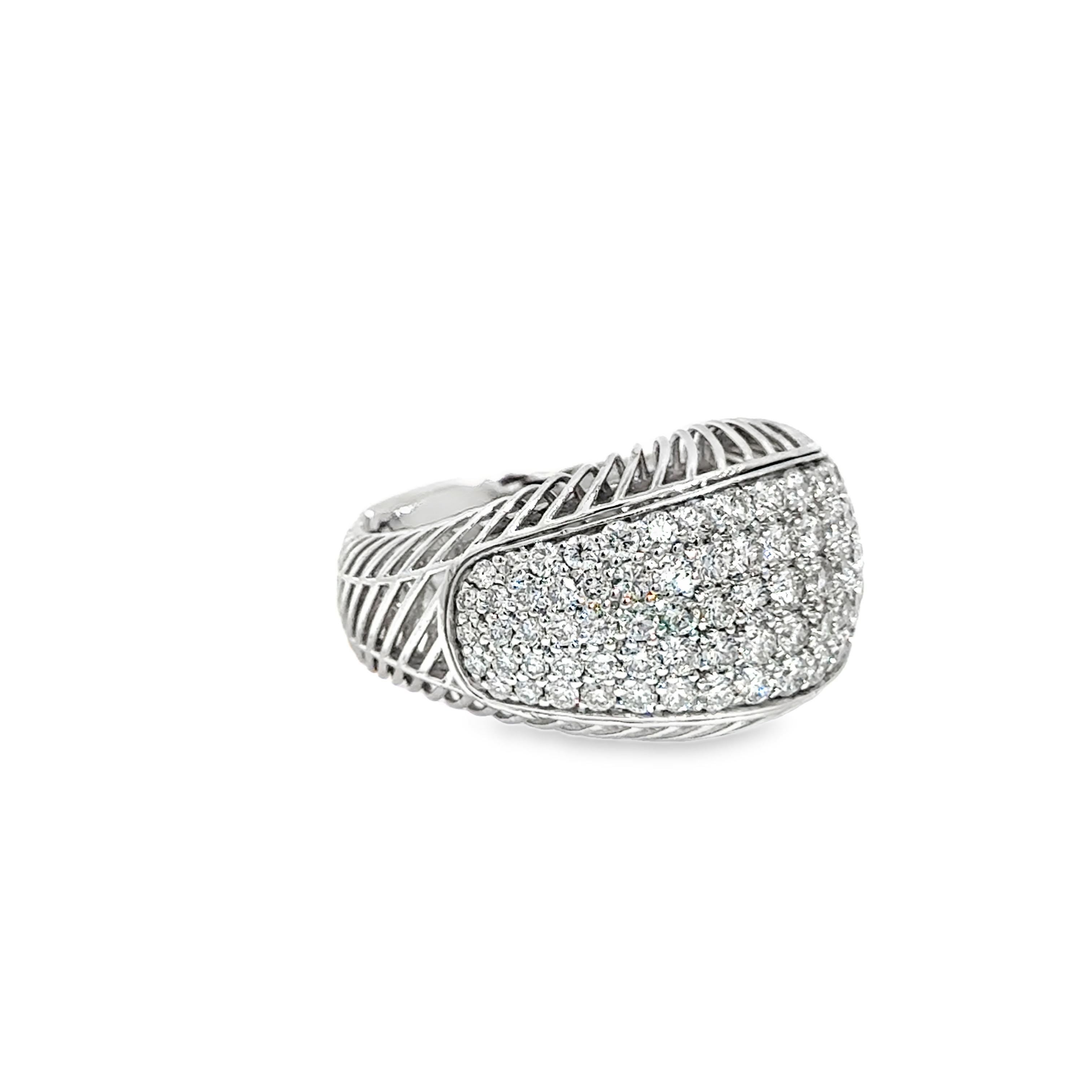 14K Weißgold Diamantring - 3,45 Karat Gesamt im Angebot 5