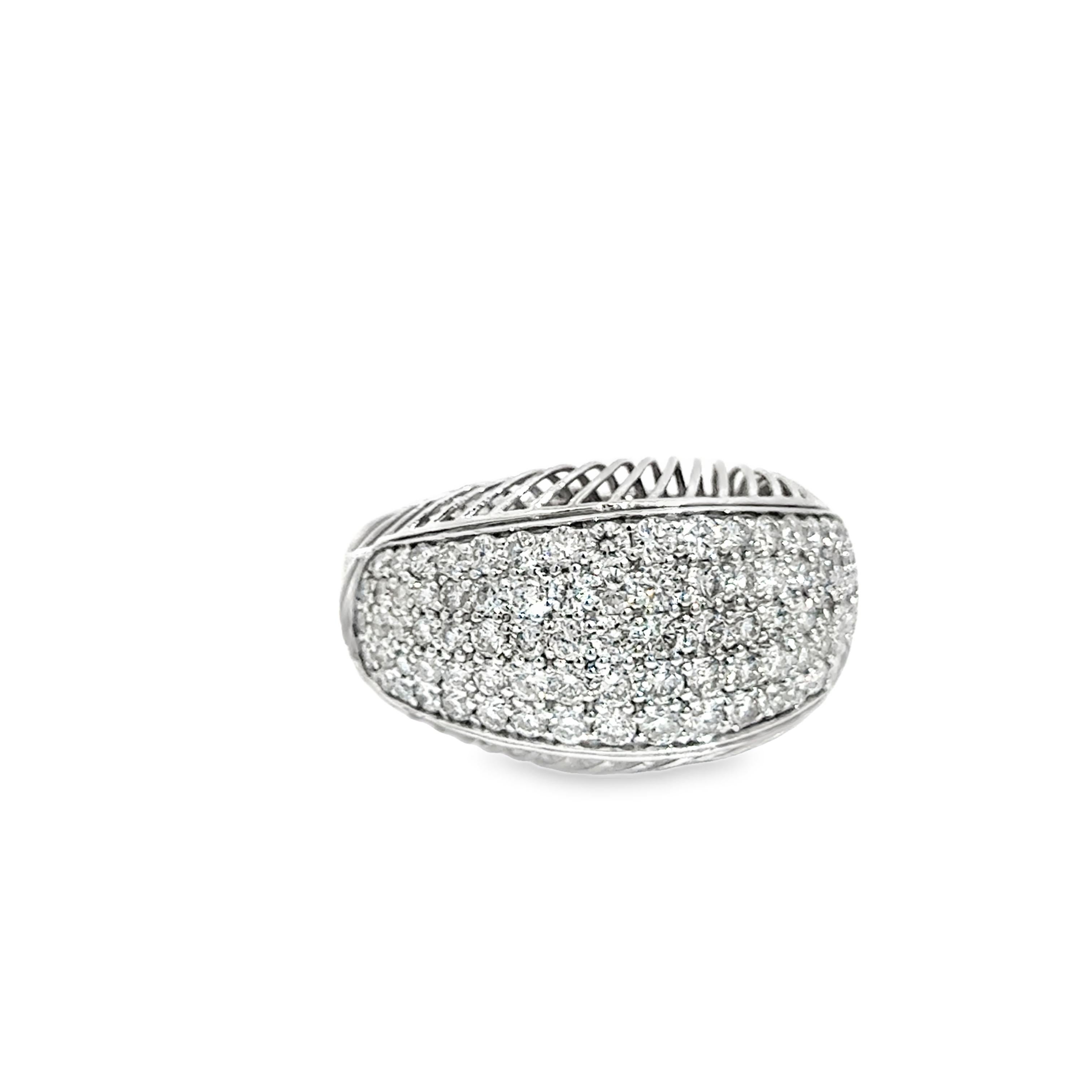 14K Weißgold Diamantring - 3,45 Karat Gesamt im Angebot 6