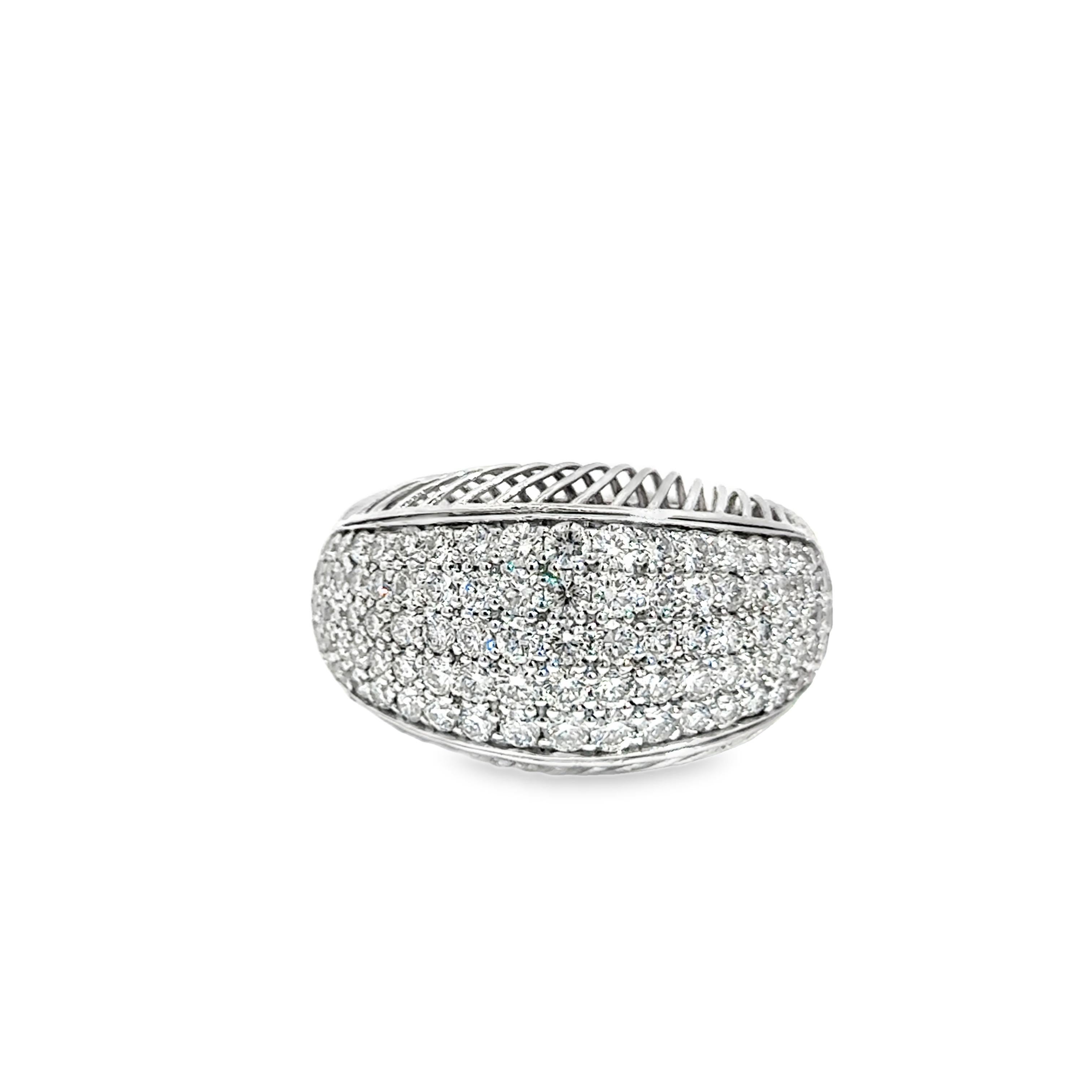 14K Weißgold Diamantring - 3,45 Karat Gesamt im Angebot 7