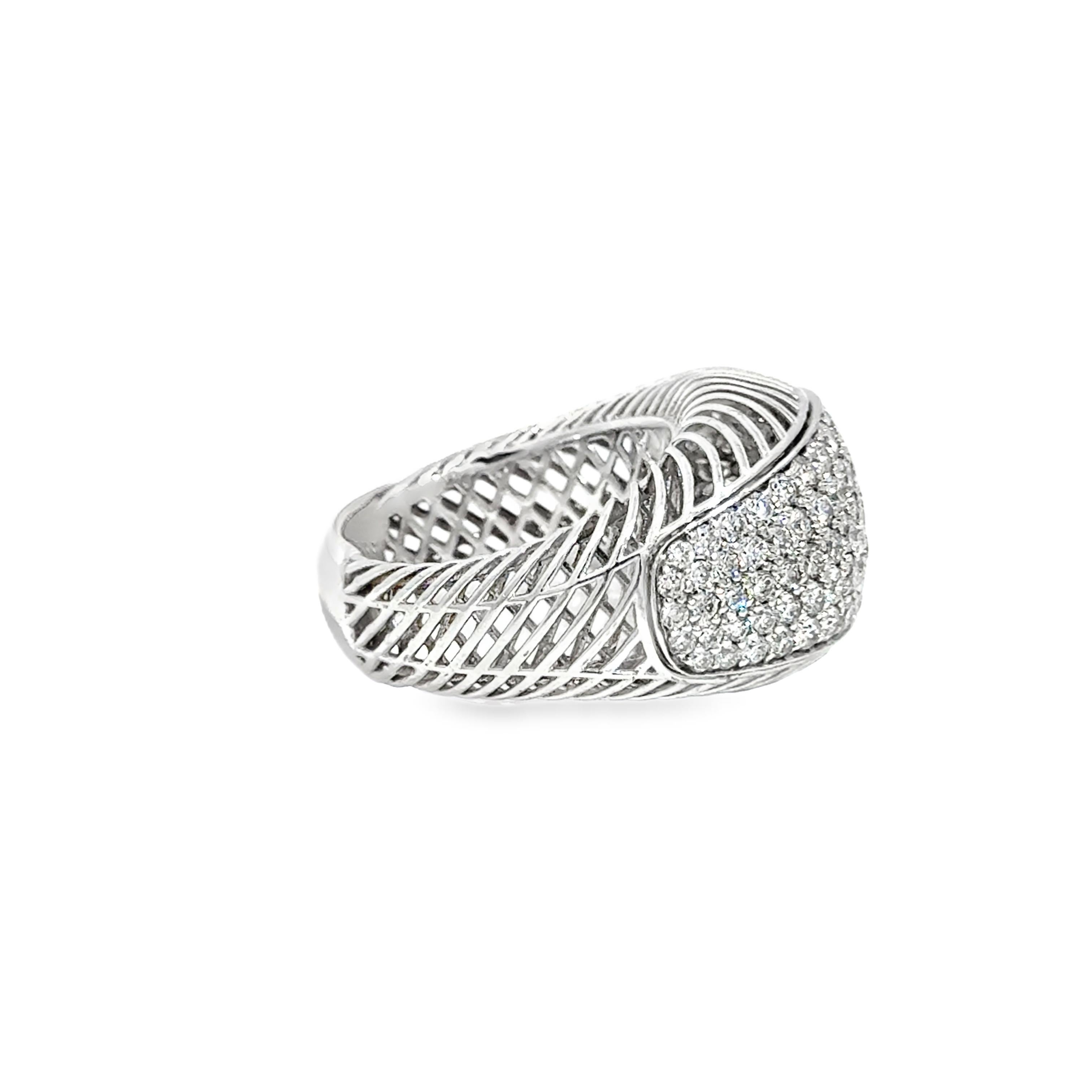 14K Weißgold Diamantring - 3,45 Karat Gesamt im Angebot 4