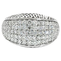 14K Weißgold Diamantring - 3,45 Karat Gesamt