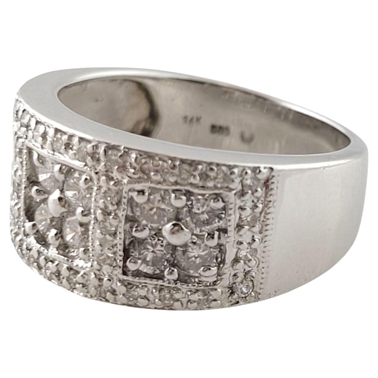 14k White Gold Diamond Ring Band For Sale